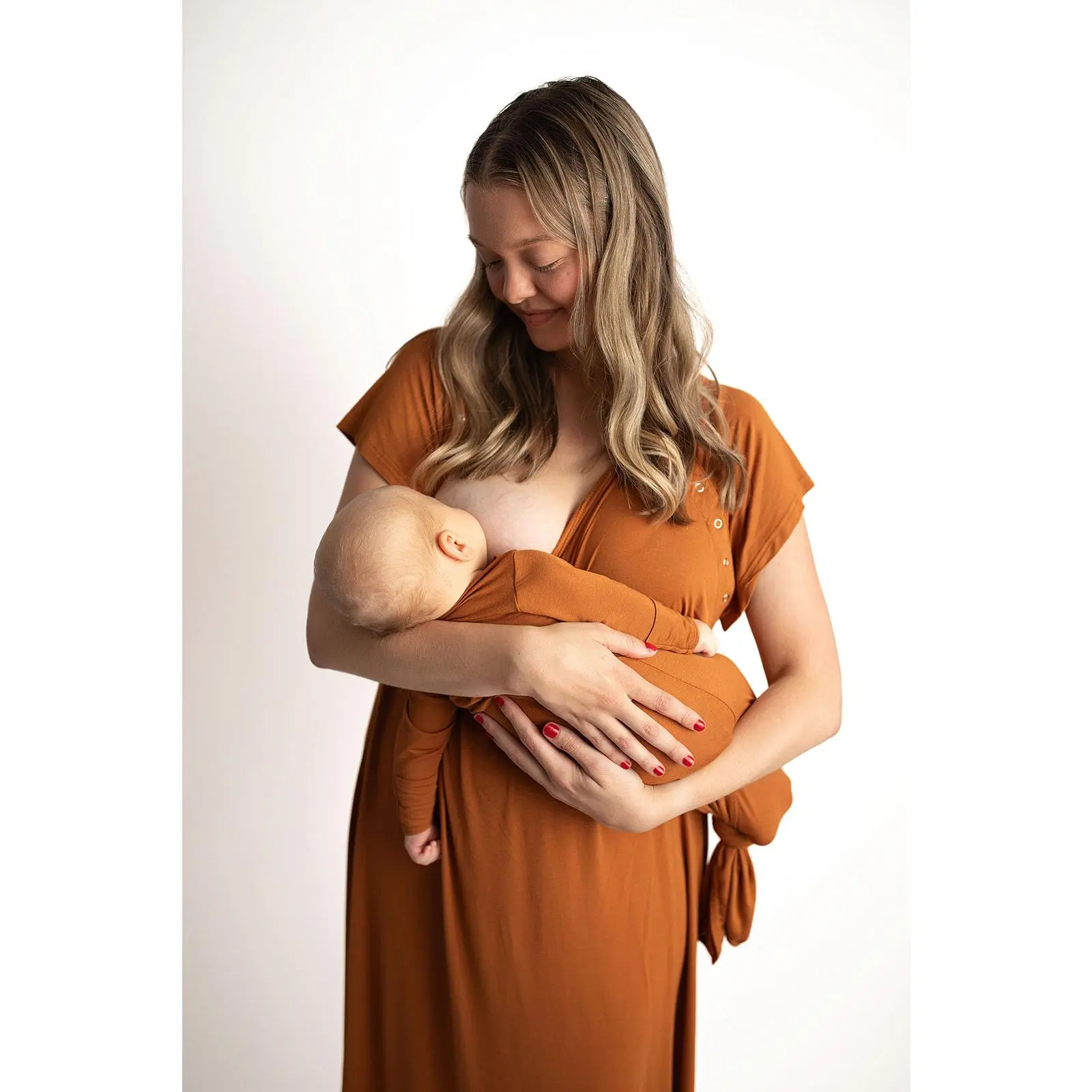 Saddle Mommy & Me Matching Labor Gown and Newborn Knotted Baby Gown