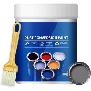 Weatherproof Rust Converter Paint for Metal,Rust Conversion Paint,Rust Remover for Metals,Rusts Paints for Metals with Brush(300g/Gray)