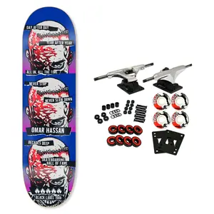 Black Label Skateboard Complete Omar Hassan Never Stop Shof Edition Blue 8.25" x 32.12"