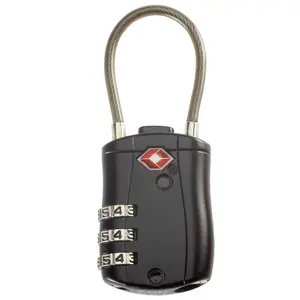 Talus Smooth Trip TSA Accepted Combination Cable Luggage Lock - Black