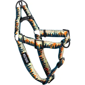 Heavy Duty Adjustable Dog Harness, Pull-Tested to Over 800 lbs for Walking & Training, Overland Print, Large