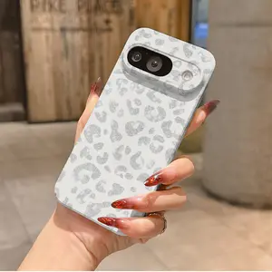 white leopard print Phone Case Suitable For Google Pixel 10 9 9A 8 8A 7 7A Pro XL 5G Lens Protection Anti-Shock Hard PC Back Cover