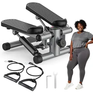【Deal】SweetFurniture Mini Stepper with Resistance Bands,Twist Stair Steppers, Stepper Machine Adjustable Foot Stepper for Fitness Gym Equipment Steady