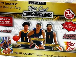 2021-22 Wild Card Alumination Basketball: Single Pack from Retail Box, 8 Cards per Pack, Auto in 1:4 Packs