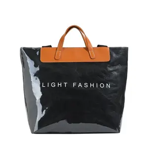 Fashionable color-blocking tote bag,  shining shoulder bags for women, jelly handbag large capacity multi-functions waterproof mommy bag lightweight commuter messenger bag for work school travel daily use