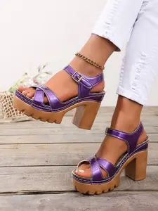 Women's High Heel Thick Sole Sandals, Strapless Open Toe, Fashionable Fairy Style, Perfect for Daily Wear, Shopping, Dates, Formal Events