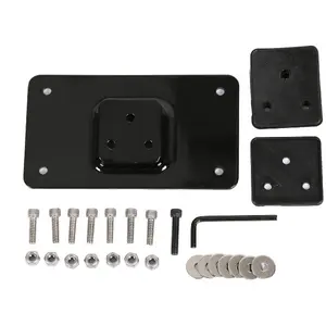 3-Hole Laydown License Plate Mount Bracket Compatible with 1973-Up Harley Davidson License Plate Mounting Kit (Black)