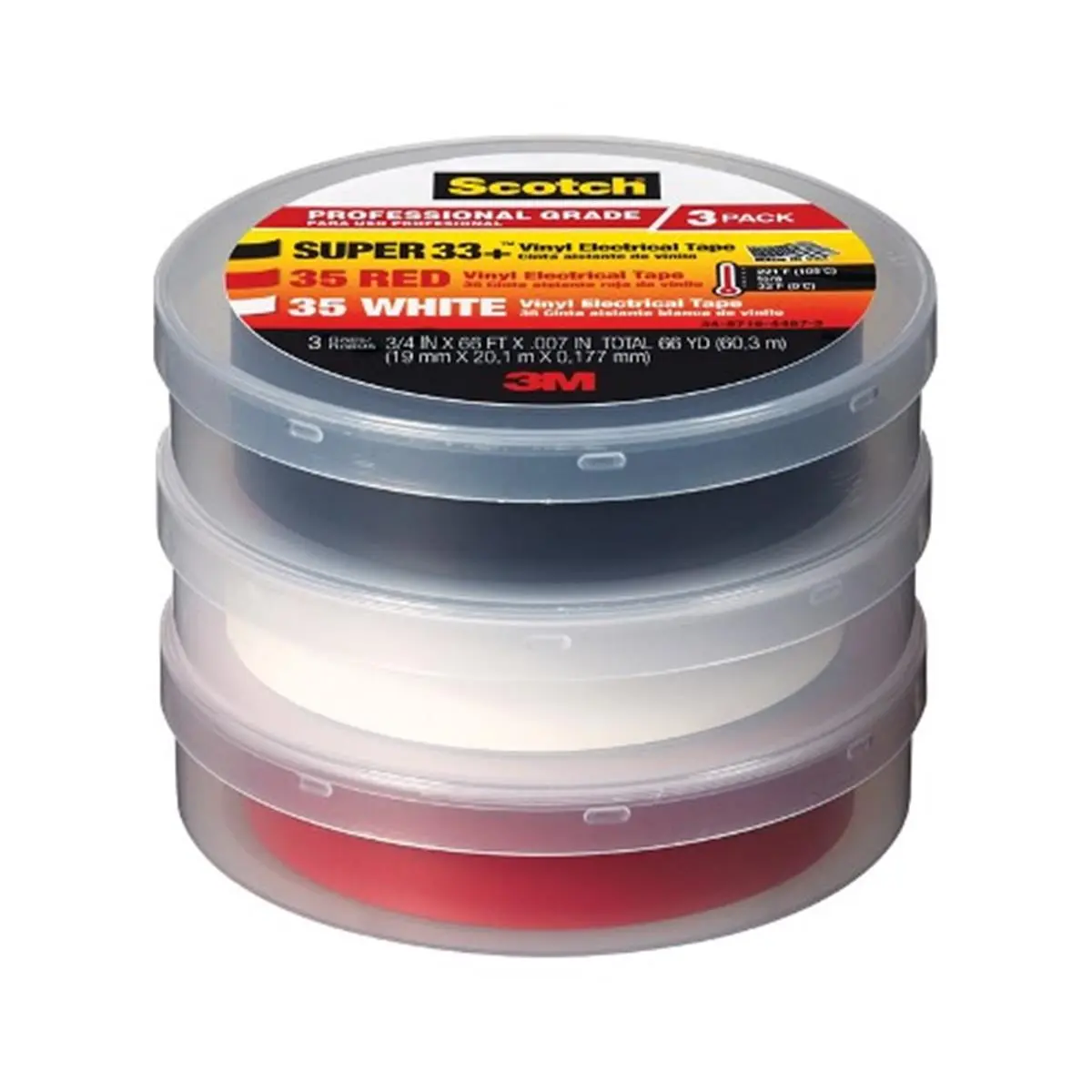 212 MAIN High Temperature Resistant Weatherproof Vinyl Electrical Tape - 3/4 in, Part No. 6132-10828-6, 3-Roll Multicolor Set for Automotive & Motorcycle Maintenance