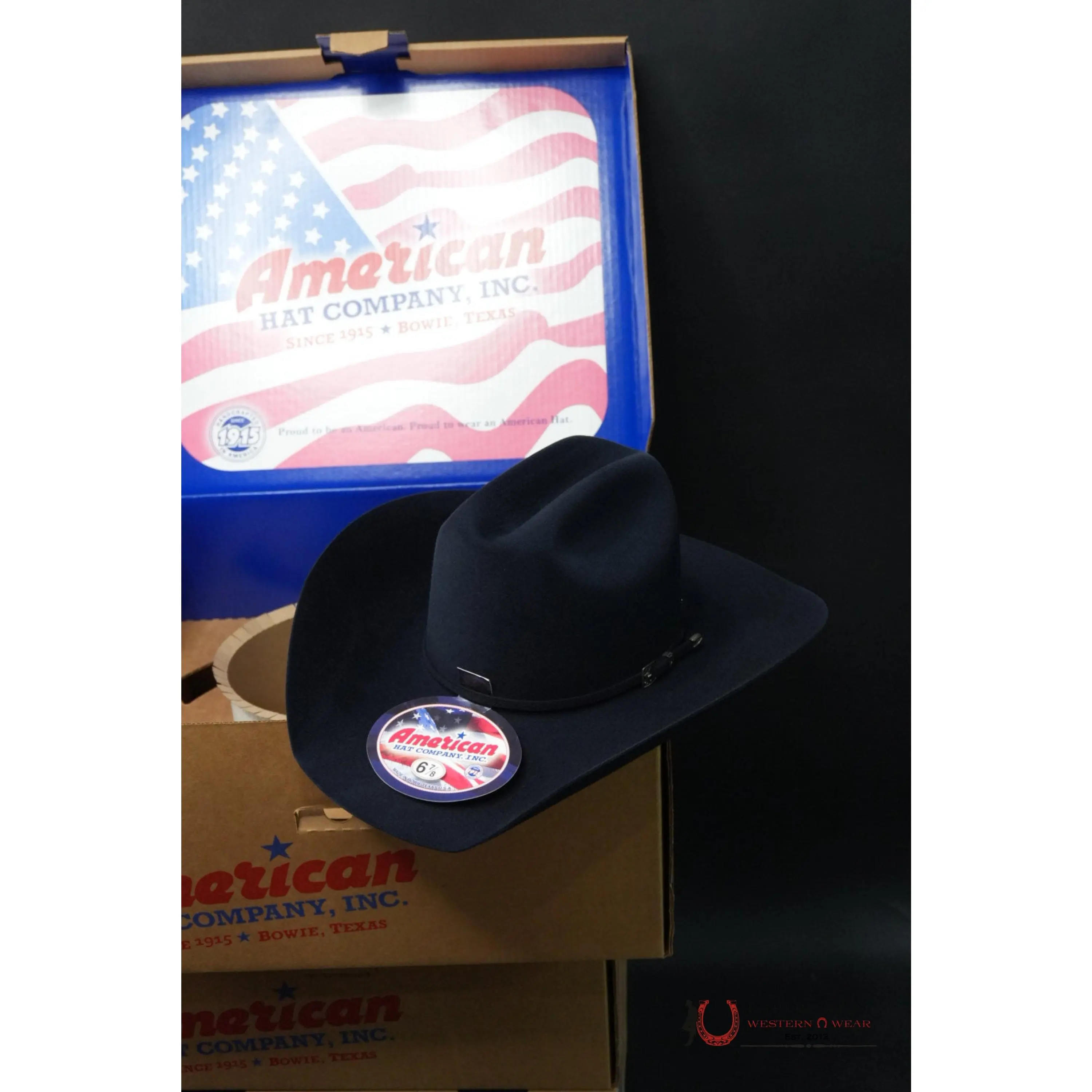 100X Midnight Blue Tejano Cowboy Hat in Premium Felt Material - Classic Western Style with a Wide Brim, Flat Hat