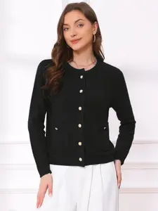 INSPIRE CHIC Women's Cardigan Sweaters Fall Collarless Button Up Dressy Chunky Knit Cardigans