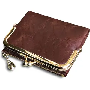Womens Wallet RFID Small Compact Bifold Leather  Wallet,Ladies  Purse with Zipper and  Lock