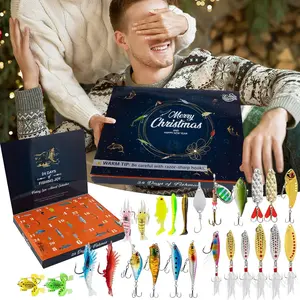 Fishing Advent Calendar 2025 Blind Box 24 Days Adult Fishing Lure Advent Calendar Suitable Gift For Men Anglers Men Fishermen Dads Granpa Brother Boyfriend Christmas Countdown Calendar Fishing