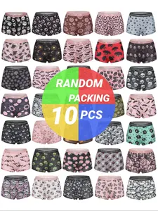 Morvia Women's Gothic Halloween Skull Print Underwear Set, Soft Elastic Waist Panties, Fitted Casual Style, All Seasons, Casual Elegant Underwear