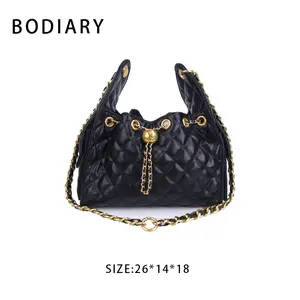 25C high-end leather bag, black large capacity women's bag, can be slung diagonally