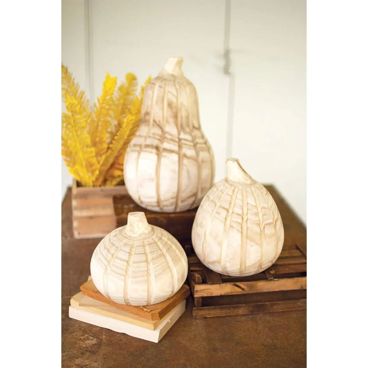 Wood Pumpkins Set of 3 Fall Halloween Decoration and Gifts | Thanksgiving Table