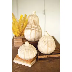 Wood Pumpkins Set of 3 Fall Halloween Decoration and Gifts | Thanksgiving Table