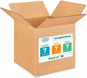 IDL Packaging - B-777-10 Cube Corrugated Shipping Boxes 7"L x 7”W x 7"H (Pack of 10) - Excellent Choice of Sturdy Packing Boxes for USPS, UPS, FedEx Shipping