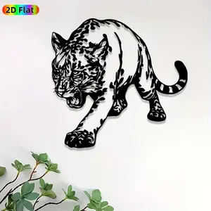 1pc Roaring Jaguar Metal Wall Art, Ferocious Jaguar Statue Mural, Intricate Craftsmanship, Artistic Metalwork, Perfect for Fathers Day, Housewarming Decor, Perfect for Living Room Patio Wall Lodge Decor, Ideal Gift for Wildlife Enthusiasts.