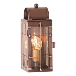 COLONIAL LANTERN WALL SCONCE Rustic Antique Copper Handcrafted in USA