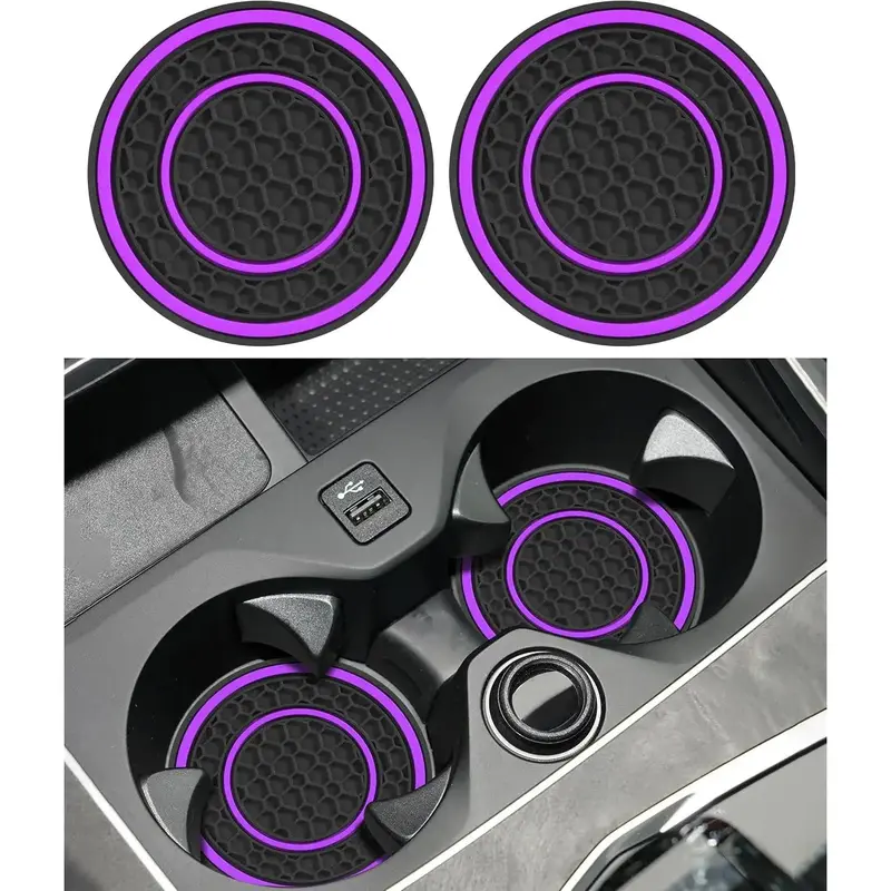 2pcs Car Cup Holder Insert Coasters Pads Mats Anti Slip Interior 2pcs Car Cup Holder Insert Coasters Pads Mats Anti Slip Interior