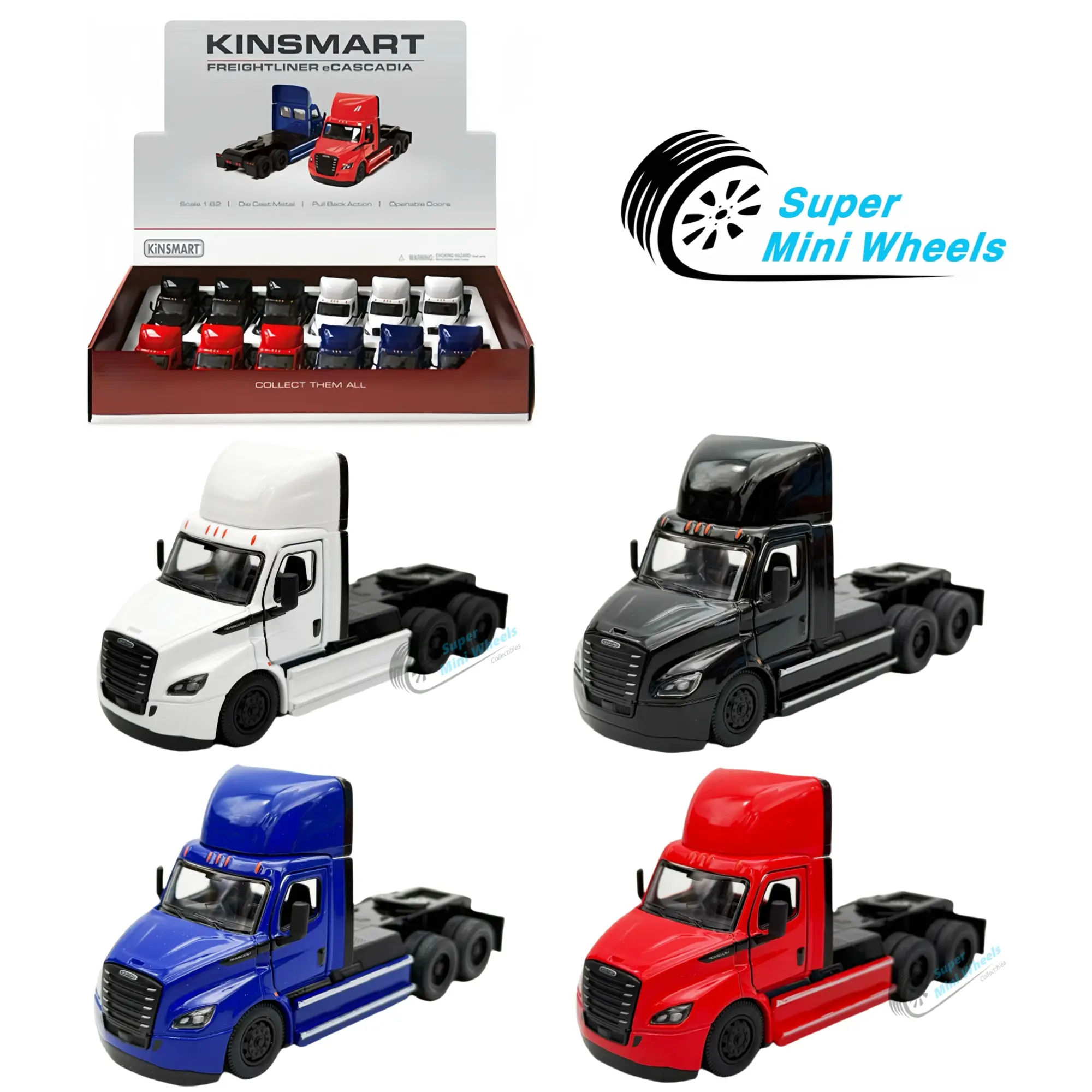 Kinsmart 1:62 Freightliner eCascadia Diecast Cars