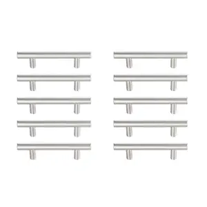 212 MAIN Quinn Series Modern 3 in. Center Mount Bar Pull, Brushed Nickel Door Hardware - Multipack of 10