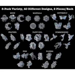 80Pack Shiny Holographic Transparent Stickers Glitter Resin Decorative Stickers Resin Art Supplies Romantic Theme for Phone Case Scrapbook Planner Water Bottle DIY (8 Styles) - Home Improvement.