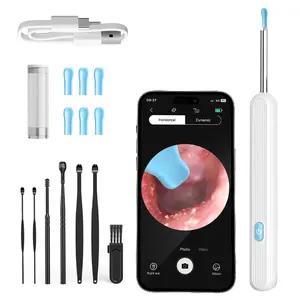 Father's Day Gifts Visual Ear Wax Removal - Earwax Remover Tool with 9 Pcs Ear Set - Ear Canal Cleaner with 1080P Camera - Ear Cleaning Kit with 6 Silicone Ear Cushions - Ear Camera for iOS Android & HUAWEI Black Water Proof Earpick Flashlight Storage