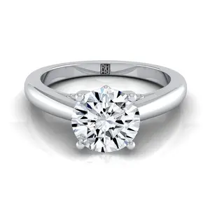 The Rio Solitaire Engagement Ring Setting for Round Diamonds in Platinum