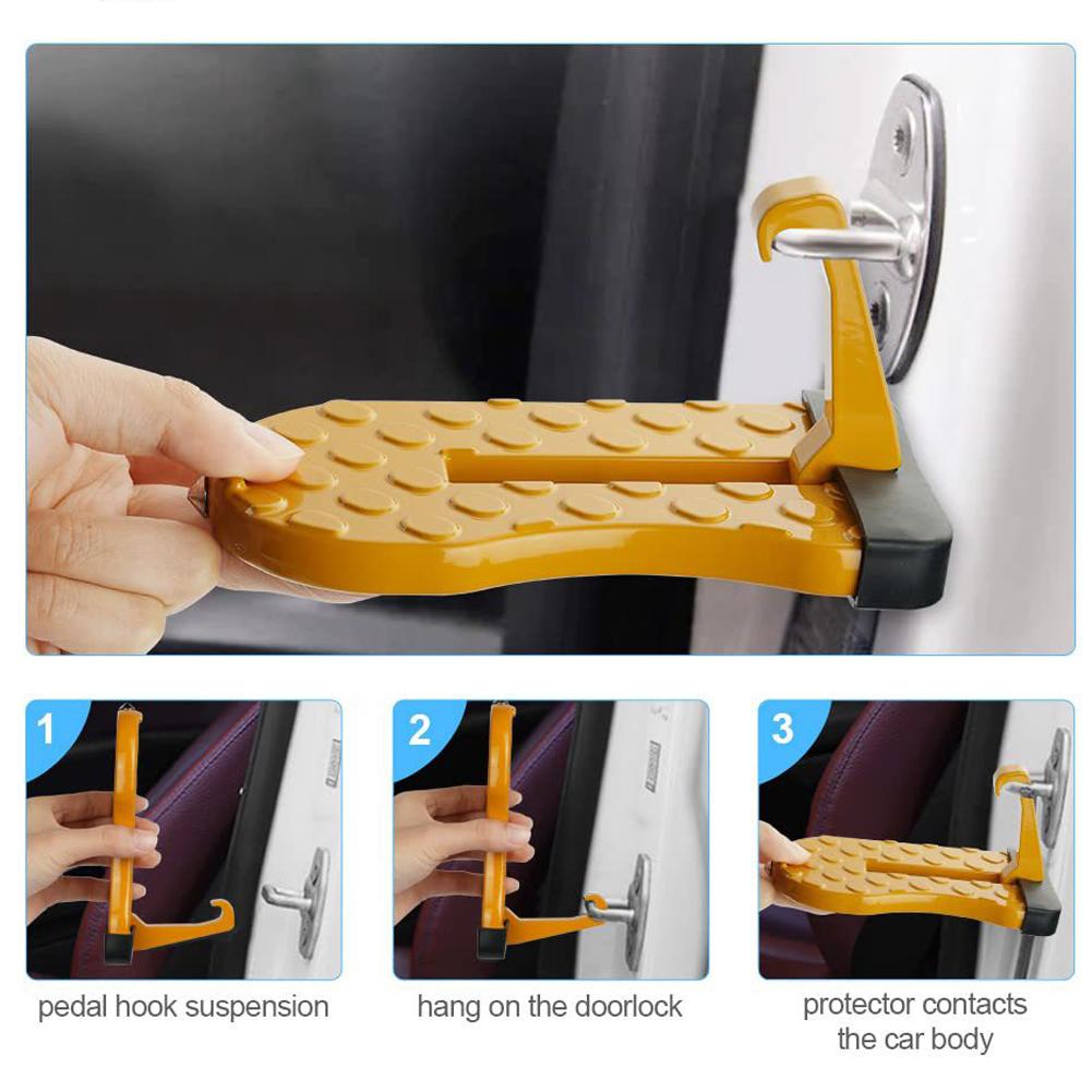 2 Pack Car Door Step with Glass Breaker Safety Hammer & Roof Rack Access,Foldable Roof Rack Door Step - Fits Most Car, SUV and Truck, Max Load 400 lbs