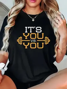 100% Cotton Its Vs You Workout Gym Workout Motivation Fitness Men Women T-Shirt