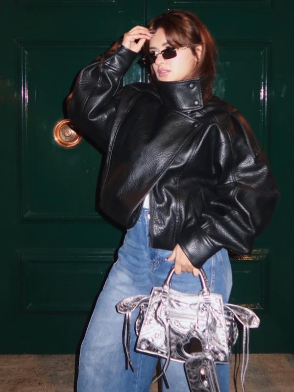 Women's Faux Leather Jacket New In Coats Demi-Season Black Brown Jacket Short Coat Spring Asymmetric Zip Motorcycle Jacket Streetwear Long Sleeve Red Aviator Jacket Womens Coat