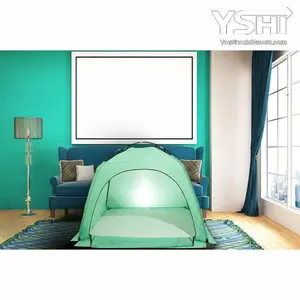 Light Blue Indoor Warm Bed Tent, Privacy Play Tent for Bed or Floor