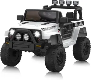 GARVEE 12V Electric Ride-On Truck with One-Button Start, Dual Doors, Remote Control, Two Adjustable Speeds, LED Lights, and Spring Suspension for a Smooth and Exciting Ride