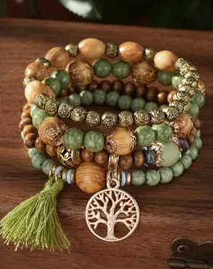 4 PC Green Tree Fashion Bracelet Accessory