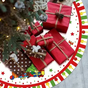 Whoville-Inspired 48" Soft Christmas Tree Skirt, Perfect for Holiday & Party Decorations, Durable Vinyl Material