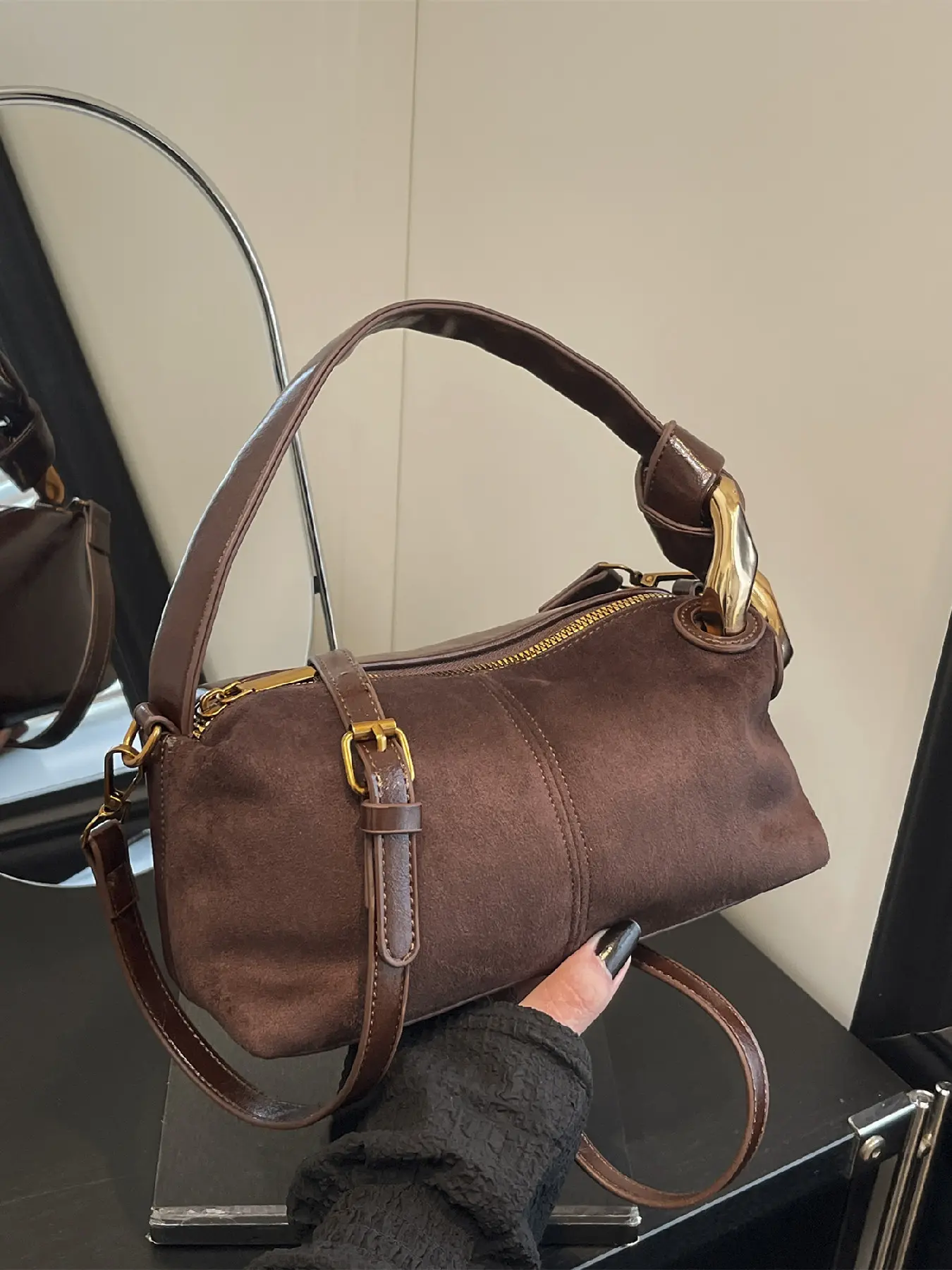 Trendy Smooth Zipper Design Bag, Simple Versatile Shoulder Crossbody Bag for Daily Outing, Dating, Dinner Parties