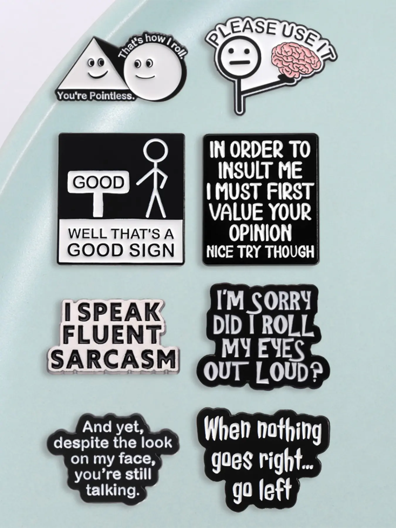 8-Piece Sassy Iron-On Badges Set, Applique, Perfect for Clothing & Backpacks, Ideal Gift for Introverts & Office Workers, Fun Present for Sarcastic Friends, Fluent Sarcasm, Sassy Sayings, Personal Expression, Humorous Phrases, Gifting