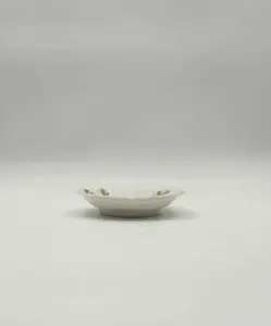 Antique Limoges French Butter Pat – Pink Rose Floral, Scalloped Edge