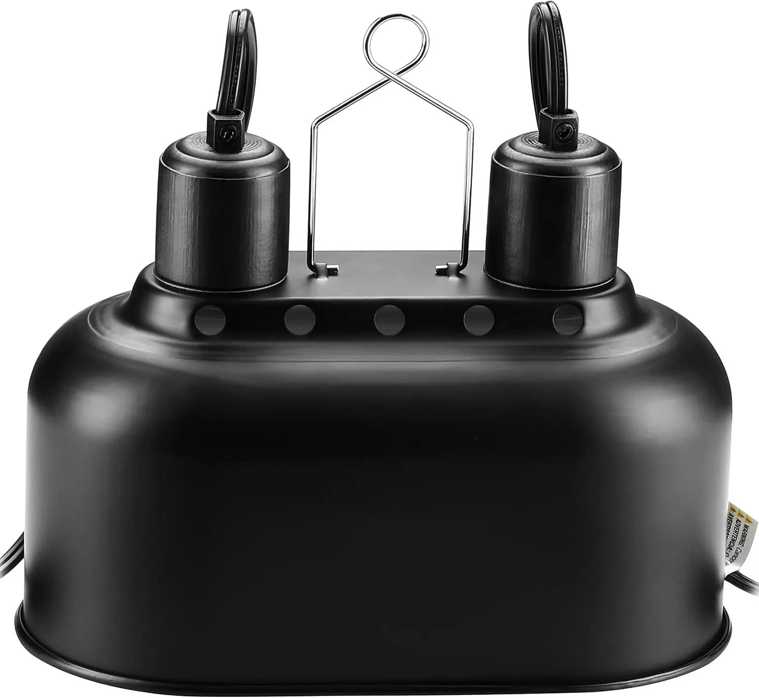 Simple Deluxe Dual Reptile Light Fixture, Aluminum Reflector Dome Lamp Cap, Combo Heat-Lighting Lamp Double Sockets Bulbs Holder with Independent Switches, for Amphibians Terrarium, Turtle Tank