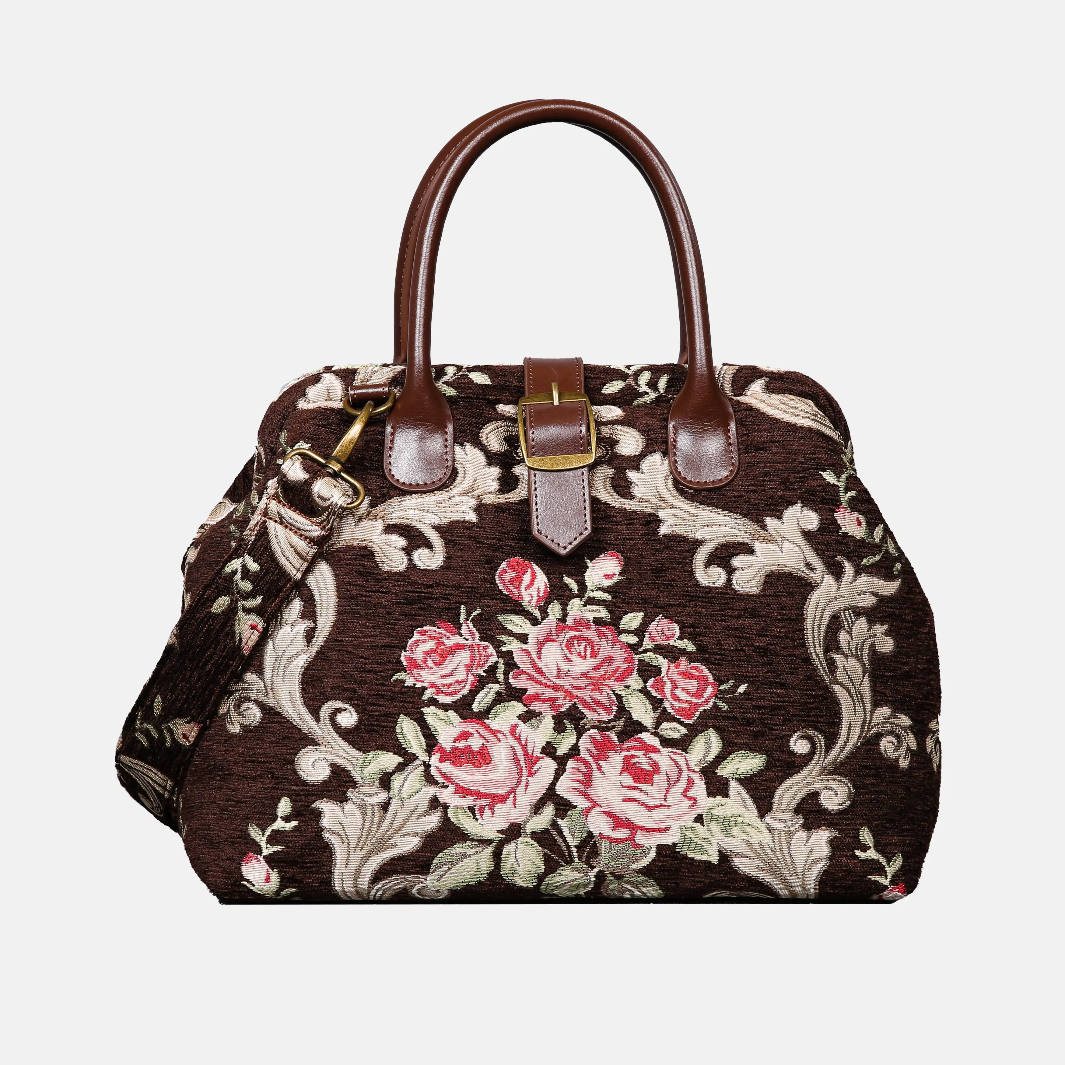 Baroque Garden Brown Carpet Handbag Purse