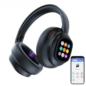 Wireless Bluetooth 6.0 over-ear headphones, featuring an LCD touchscreen, noise cancellation, customizable wallpapers, and multiple sound effects – suitable for both men and women, and easy to carry.