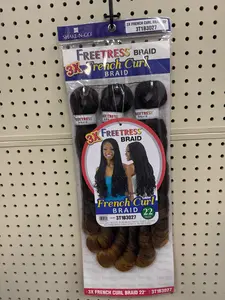 Freetress Braid French Curl 22" 3X French Curl Braid JT183027 Easy Install Synthetic Hair Extensions for Quick Styling