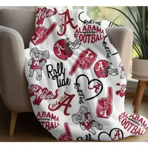Alabama Blanket, Crimson Tide Velveteen Plush Blanket, Bama Fan Gift! jacquard sherpa vibrant cool football huge crochet grim reaper blind box joyful season night sky white whale print  Home Office Travel Birthday Anniversary Holiday Christmas Halloween