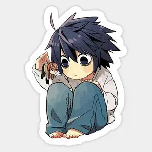 L Lawliet Death Note Sticker Trendy Anime Vinyl