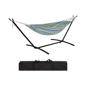 Hammock with Stand for Outside, 2-Person Outdoor Portable Hammock, 500lb Capacity + Waterproof Carry Bag, for Outside Garden Yard