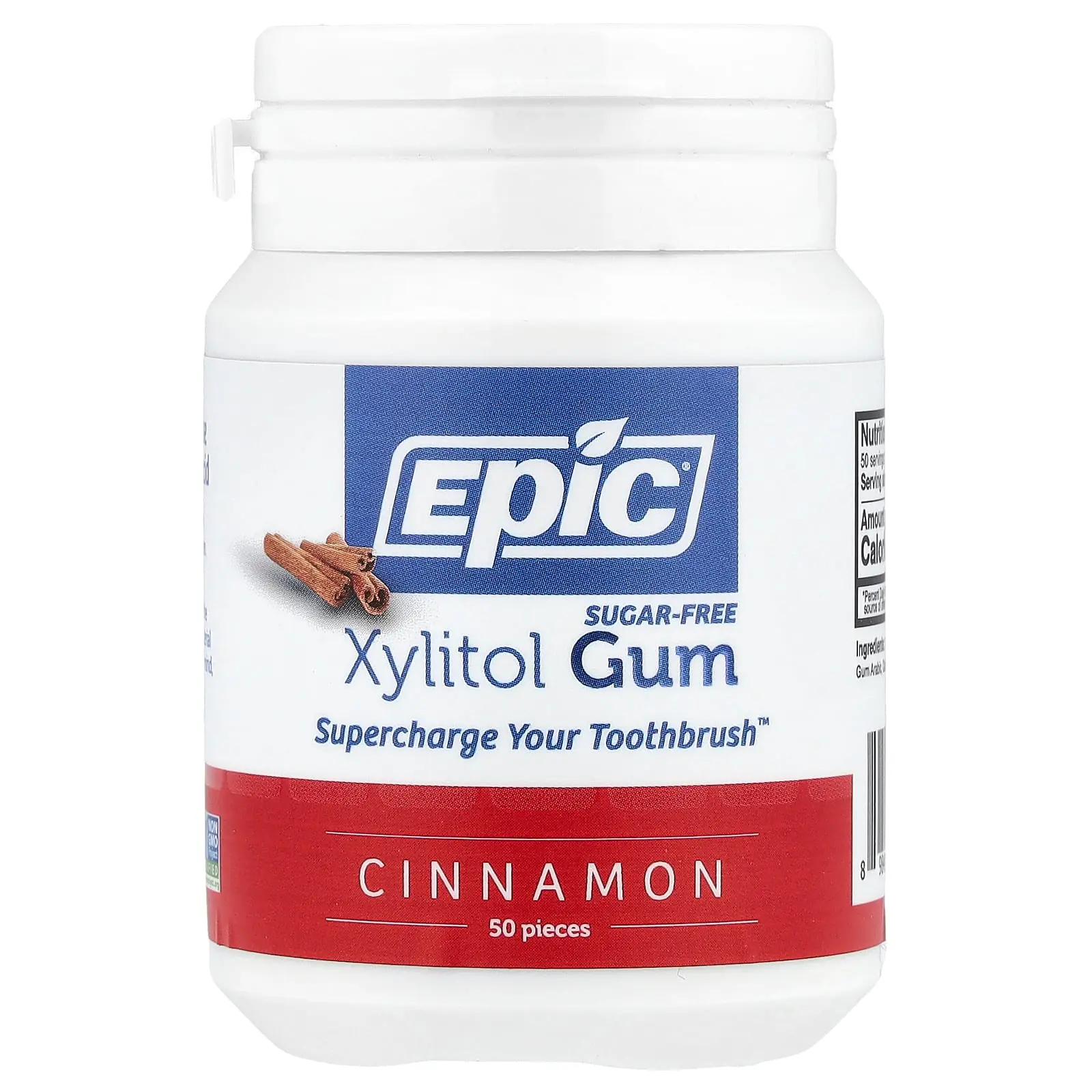 Epic Dental Xylitol Gum, Cinnamon, 50 Pieces