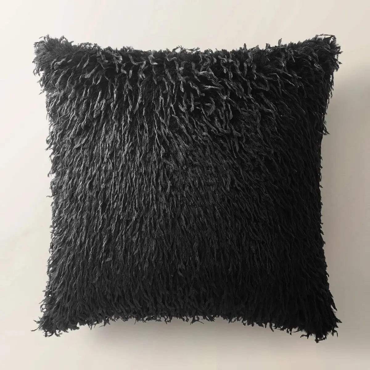 Z Gallerie Pluma 22x22" Velvet Faux Feather Square Decorative Pillow - White & Black Fluffy Cushion, Fashionable Textile Home Accessory for Bedroom Decoration, Room Decor
