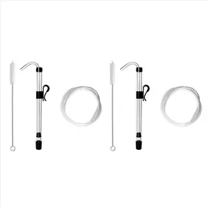 2pcs 3/8In Auto Siphon with Clamp 6.5' Ft Hose Bottling Siphoning Kit with Food Grade Free Plastic Tubing for Beer