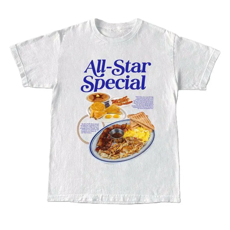 All-Star Special Breakfast T-Shirt, Unisex Graphic T-shirt, Vintage 90s style top clothing, Unisex graphic Street wear shirts